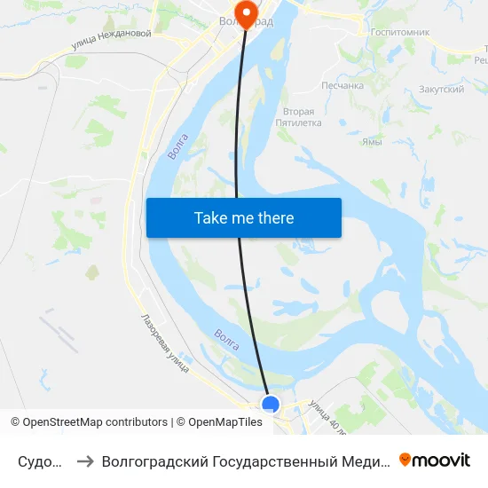 Судоверфь to Волгоградский Государственный Медицинский Университет map