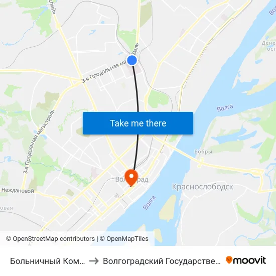 Больничный Комплекс (Ул. Землячки) to Волгоградский Государственный Медицинский Университет map
