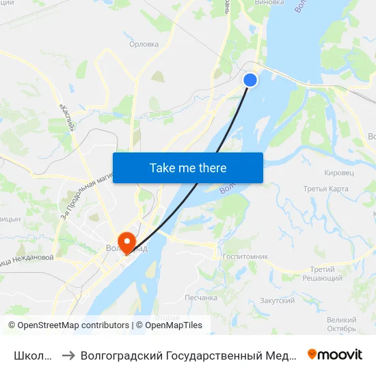 Школа №61 to Волгоградский Государственный Медицинский Университет map