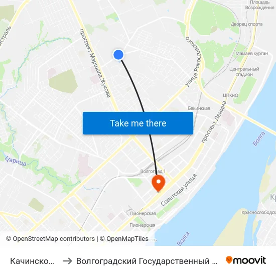 Качинское Училище to Волгоградский Государственный Медицинский Университет map