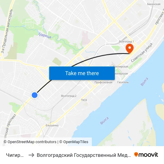 Чигиринская to Волгоградский Государственный Медицинский Университет map