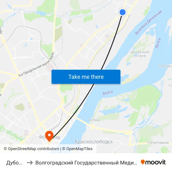 Дубовская to Волгоградский Государственный Медицинский Университет map