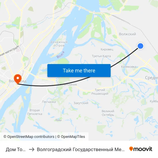 Дом Торговли to Волгоградский Государственный Медицинский Университет map