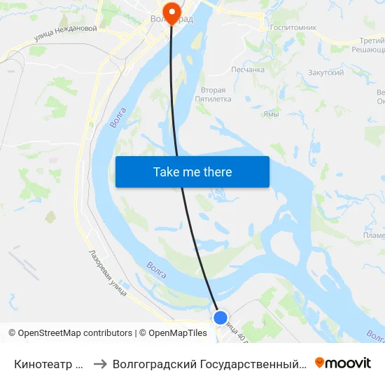 Кинотеатр Юбилейный to Волгоградский Государственный Медицинский Университет map