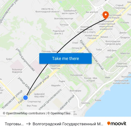 Торговый Центр to Волгоградский Государственный Медицинский Университет map