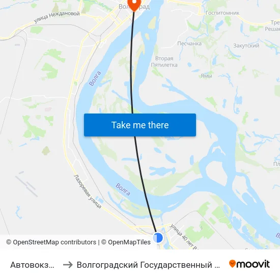 Автовокзал Южный to Волгоградский Государственный Медицинский Университет map