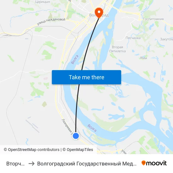 Вторчермет to Волгоградский Государственный Медицинский Университет map