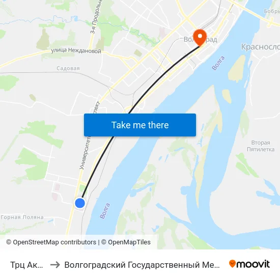 Трц Акварель to Волгоградский Государственный Медицинский Университет map