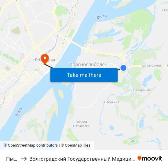 Пмк-41 to Волгоградский Государственный Медицинский Университет map