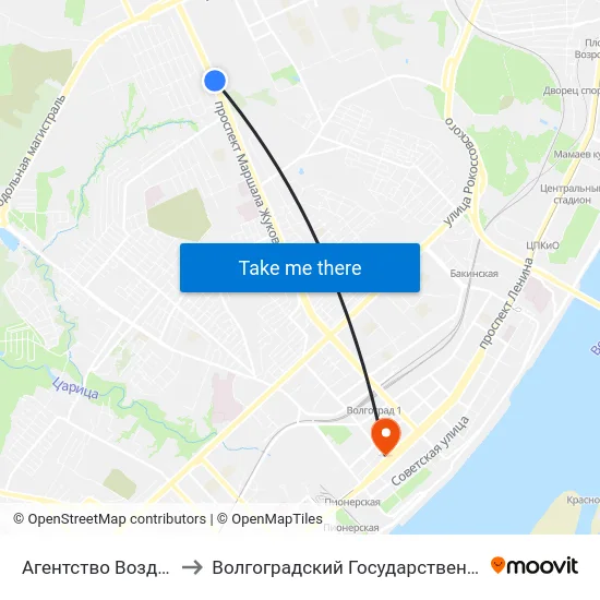 Агентство Воздушных Сообщений to Волгоградский Государственный Медицинский Университет map