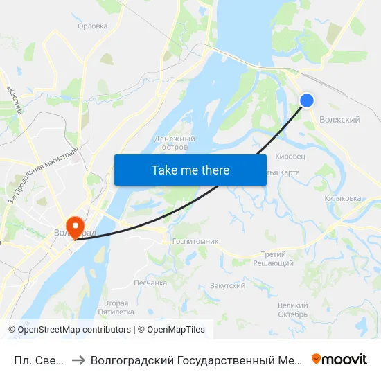 Пл. Свердлова to Волгоградский Государственный Медицинский Университет map