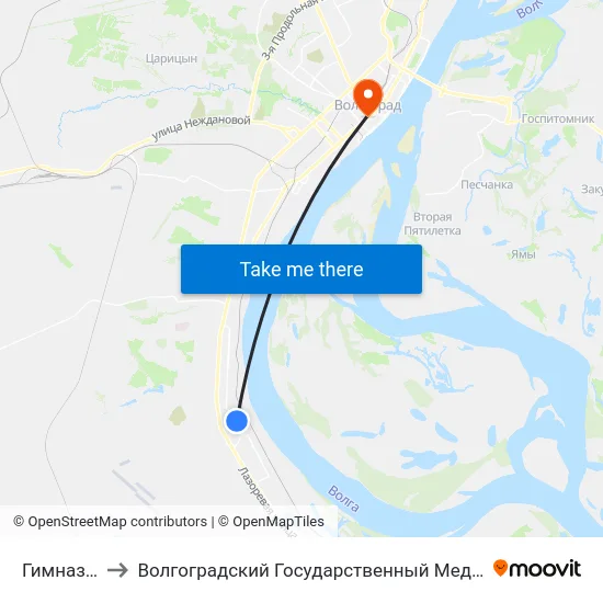 Гимназия №9 to Волгоградский Государственный Медицинский Университет map