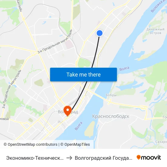 Экономико-Технический Колледж (Проспект Металлургов) to Волгоградский Государственный Медицинский Университет map