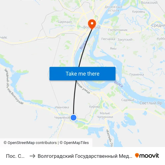 Пос. Соляной to Волгоградский Государственный Медицинский Университет map