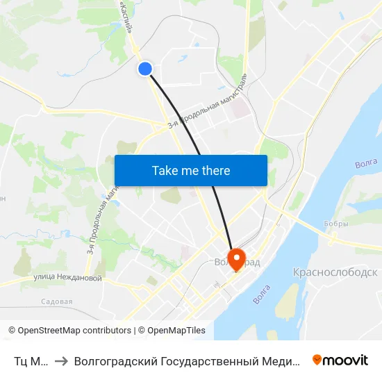 Тц Метро to Волгоградский Государственный Медицинский Университет map