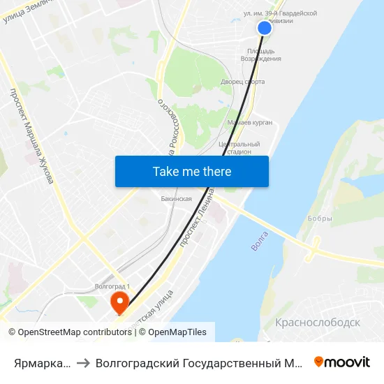 Ярмарка Восток to Волгоградский Государственный Медицинский Университет map