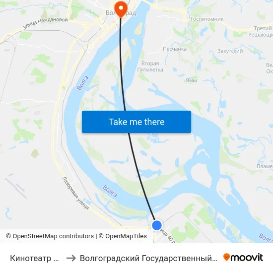 Кинотеатр Юбилейный to Волгоградский Государственный Медицинский Университет map