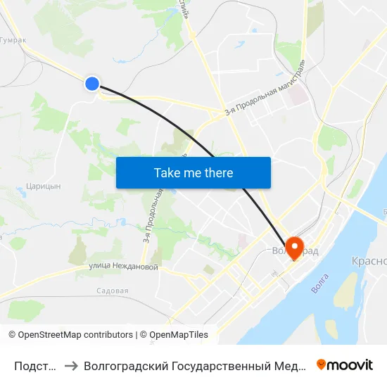 Подстанция to Волгоградский Государственный Медицинский Университет map