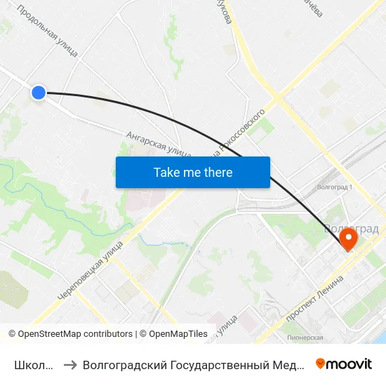 Школа №82 to Волгоградский Государственный Медицинский Университет map
