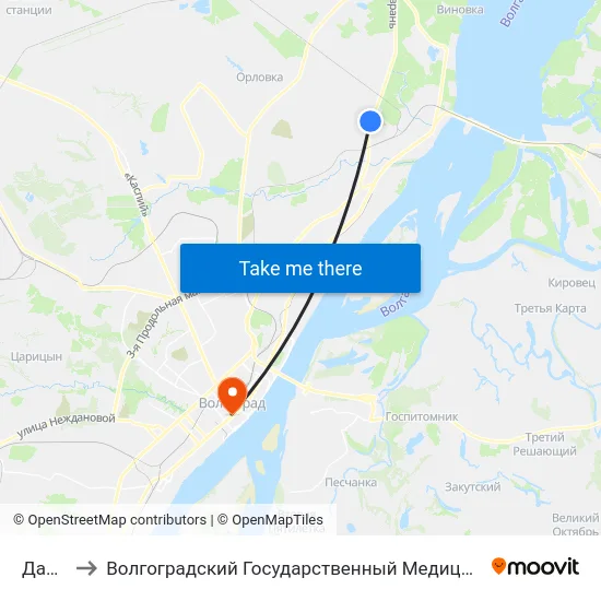 Дачная to Волгоградский Государственный Медицинский Университет map