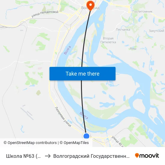 Школа №63 (Ул. Лазоревая) to Волгоградский Государственный Медицинский Университет map