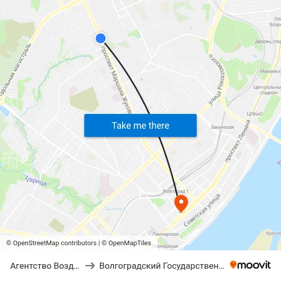 Агентство Воздушных Сообщений to Волгоградский Государственный Медицинский Университет map