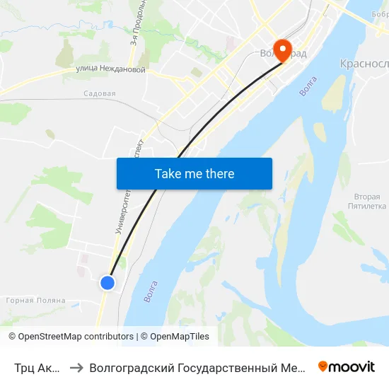 Трц Акварель to Волгоградский Государственный Медицинский Университет map