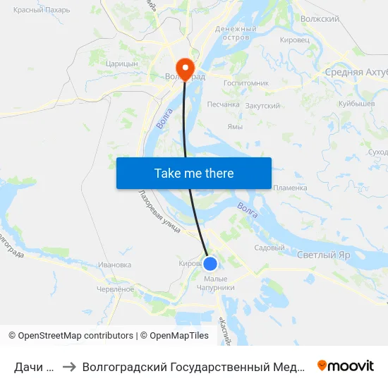 Дачи Стела to Волгоградский Государственный Медицинский Университет map