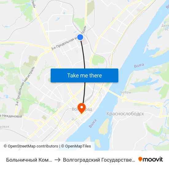 Больничный Комплекс (Ул. Землячки) to Волгоградский Государственный Медицинский Университет map