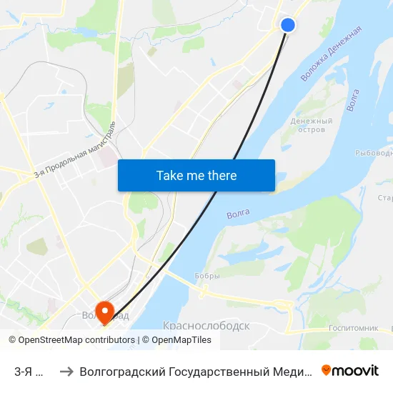 3-Я Школа to Волгоградский Государственный Медицинский Университет map