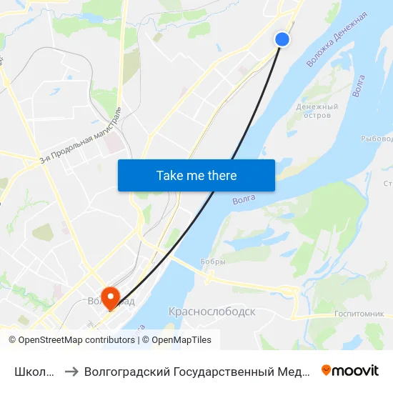 Школа №12 to Волгоградский Государственный Медицинский Университет map