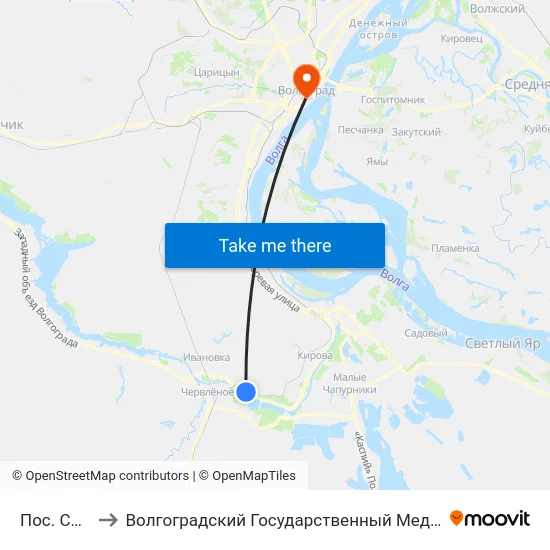 Пос. Соляной to Волгоградский Государственный Медицинский Университет map