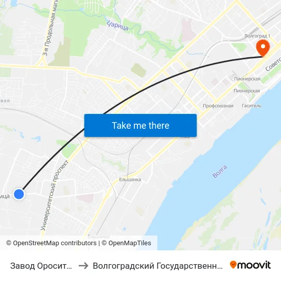 Завод Оросительной Техники to Волгоградский Государственный Медицинский Университет map