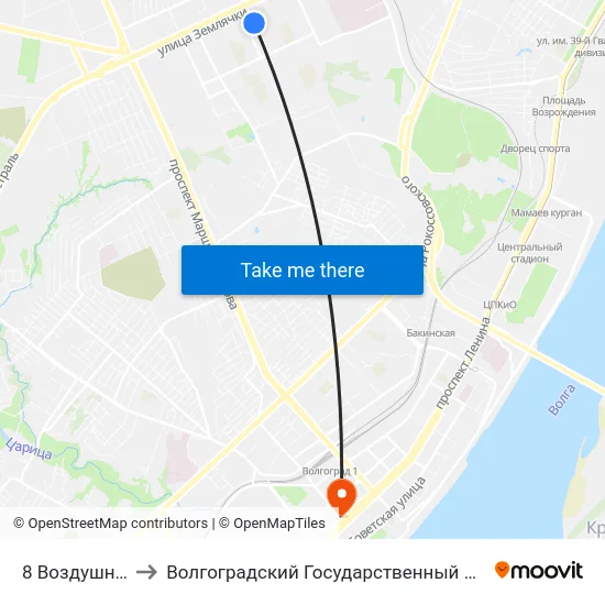 8 Воздушной Армии to Волгоградский Государственный Медицинский Университет map