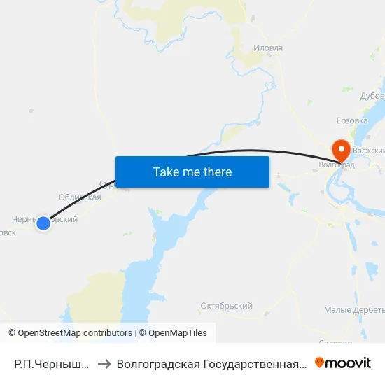 Р.П.Чернышковский Ас (А) to Волгоградская Государственная Академия Физической Культуры map