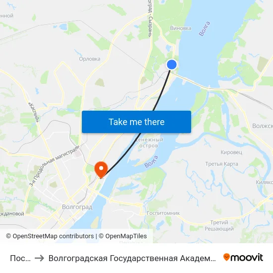 Пос. Гэс to Волгоградская Государственная Академия Физической Культуры map