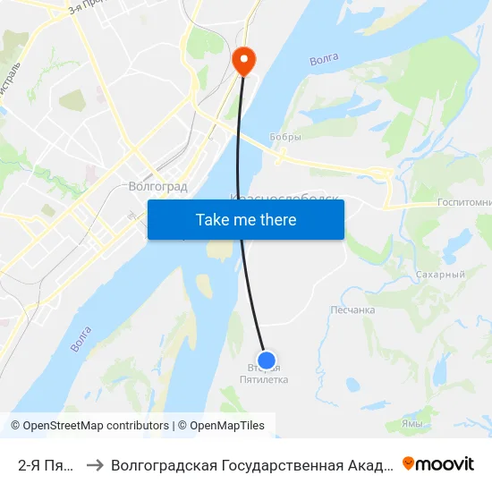 2-Я Пятилетка to Волгоградская Государственная Академия Физической Культуры map