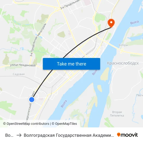 Волгау to Волгоградская Государственная Академия Физической Культуры map