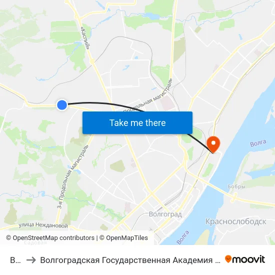 Взбт to Волгоградская Государственная Академия Физической Культуры map