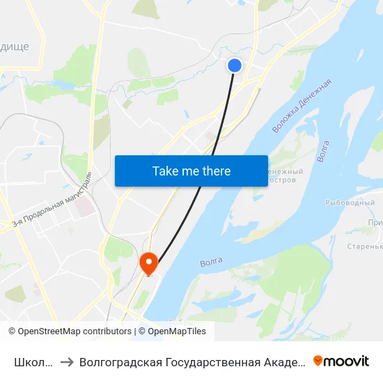 Школа №17 to Волгоградская Государственная Академия Физической Культуры map