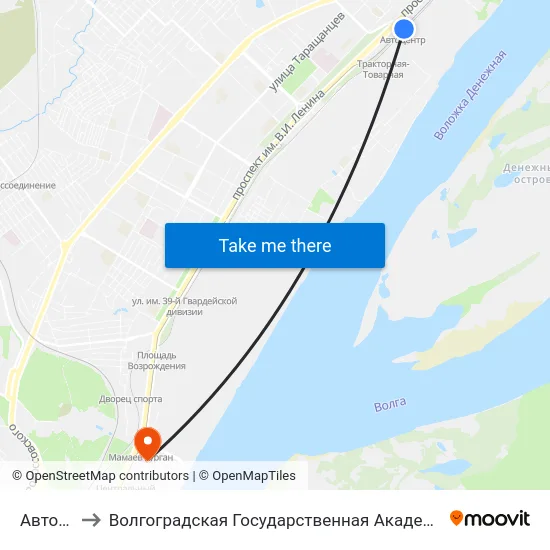 Автоцентр to Волгоградская Государственная Академия Физической Культуры map