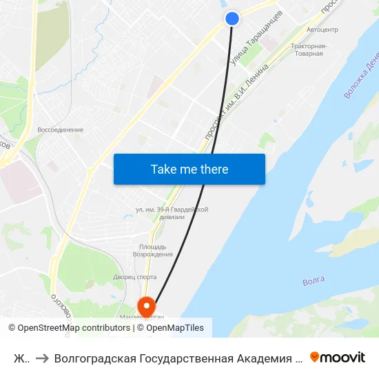 Жко to Волгоградская Государственная Академия Физической Культуры map