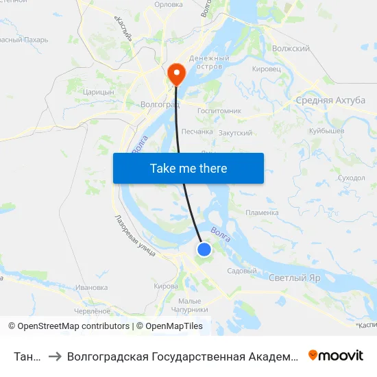 Танеева to Волгоградская Государственная Академия Физической Культуры map