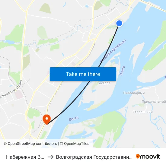Набережная Волжской Флотилии to Волгоградская Государственная Академия Физической Культуры map
