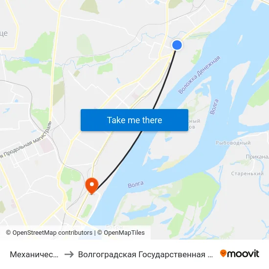 Механический Институт to Волгоградская Государственная Академия Физической Культуры map