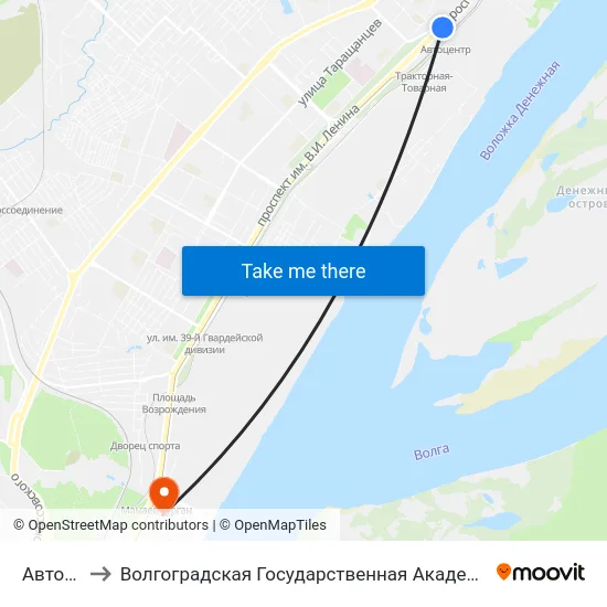 Автоцентр to Волгоградская Государственная Академия Физической Культуры map