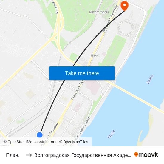 Планетарий to Волгоградская Государственная Академия Физической Культуры map
