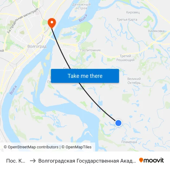 Пос. Клетский to Волгоградская Государственная Академия Физической Культуры map