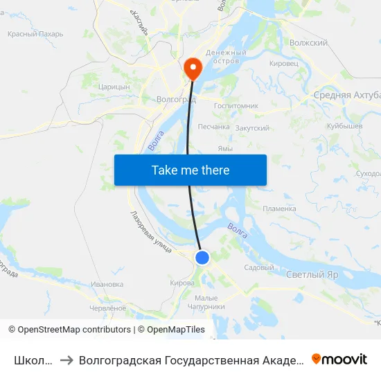 Школа №38 to Волгоградская Государственная Академия Физической Культуры map