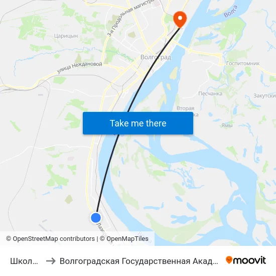 Школа №108 to Волгоградская Государственная Академия Физической Культуры map